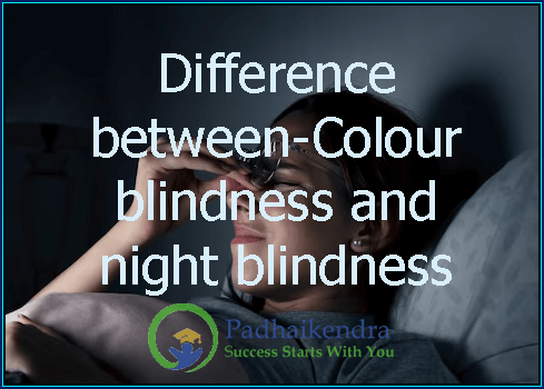 Difference between-Colour blindness and night blindness