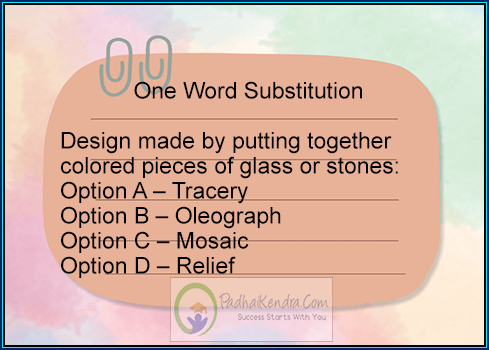 Design made by putting together colored pieces of glass or stones