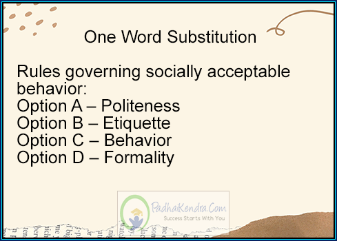 Rules governing socially acceptable behavior