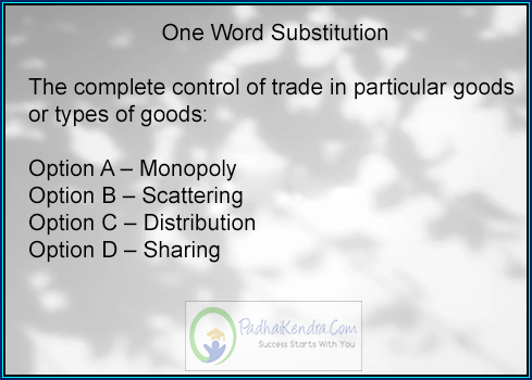 The complete control of trade in particular goods or types of goods