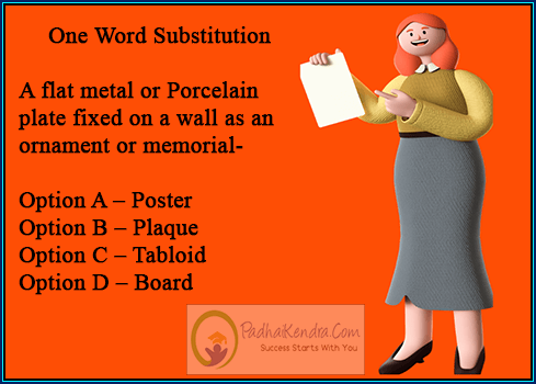 A flat metal or Porcelain plate fixed on a wall as an ornament or memorial