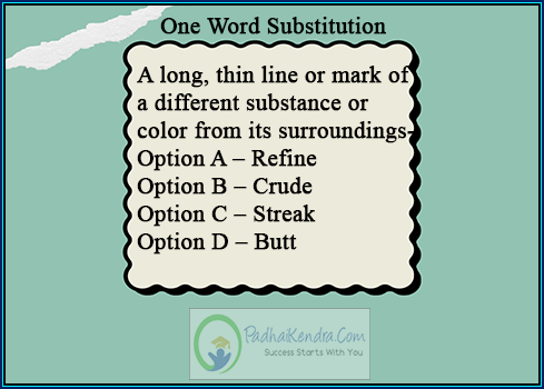 A long, thin line or mark of a different substance or color from its surroundings