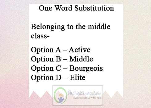 Belonging to the middle class