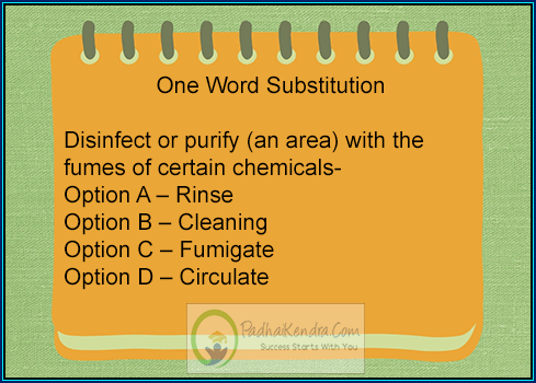 Disinfect or purify (an area) with the fumes of certain chemicals