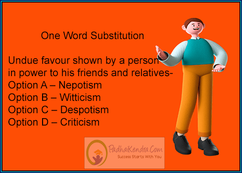 Undue favour shown by a person in power to his friends and relatives