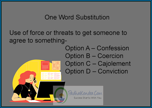 Use of force or threats to get someone to agree to something