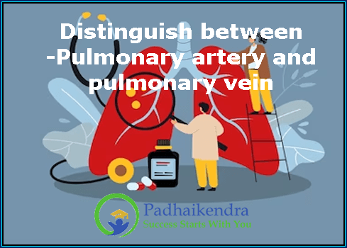 Distinguish between -Pulmonary artery and pulmonary vein